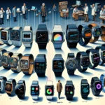 Evolution der Smartwatch von ihren frühen Prototypen bis zu den heutigen fortschrittlichen Modellen zeigt